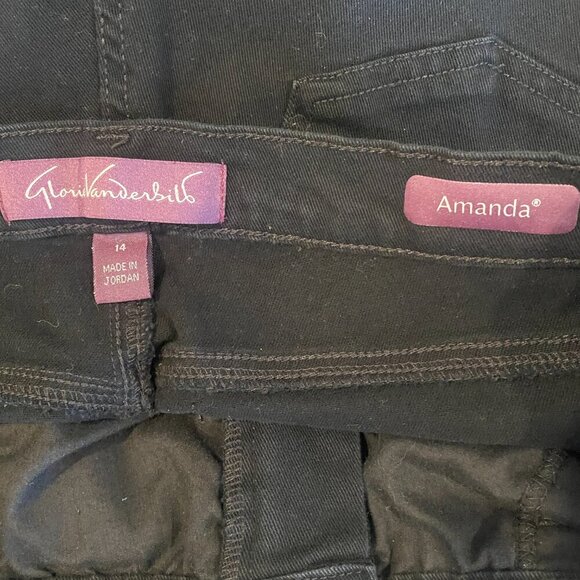 Gloria Vanderbilt Amanda Jeans Missy 14 Long Black #189L - Picture 6 of 8